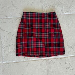 Brandy Melville Red and Blue Mini Pencil Skirt